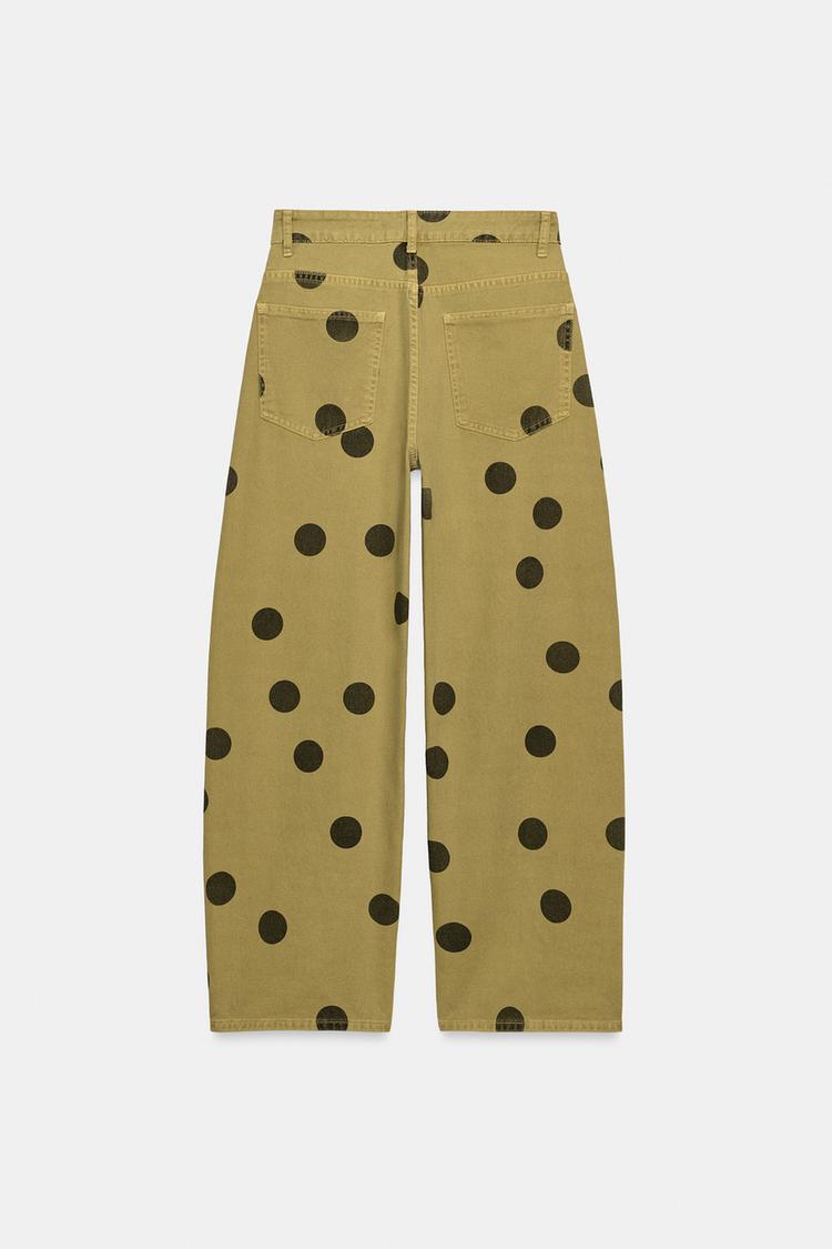 ZW COLLECTION MID-RISE POLKA DOT BARREL JEANS