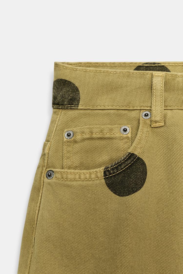 ZW COLLECTION MID-RISE POLKA DOT BARREL JEANS
