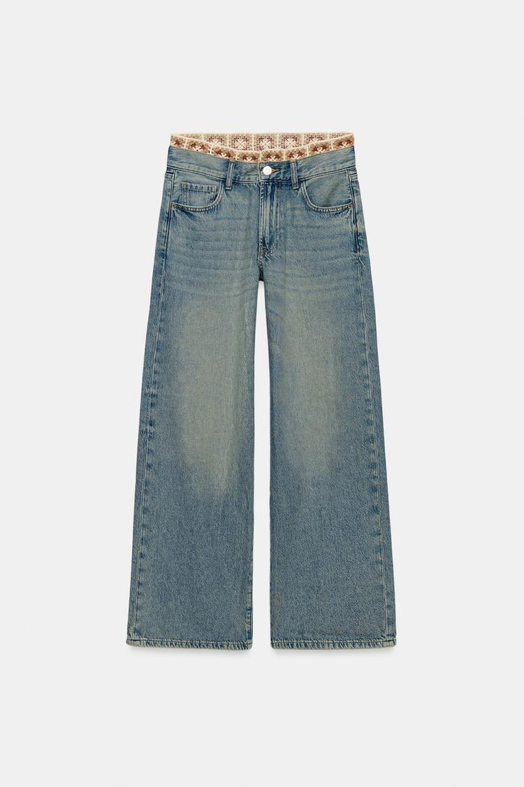 Z1975 LOOSE FIT MID-RISE CROCHET JEANS