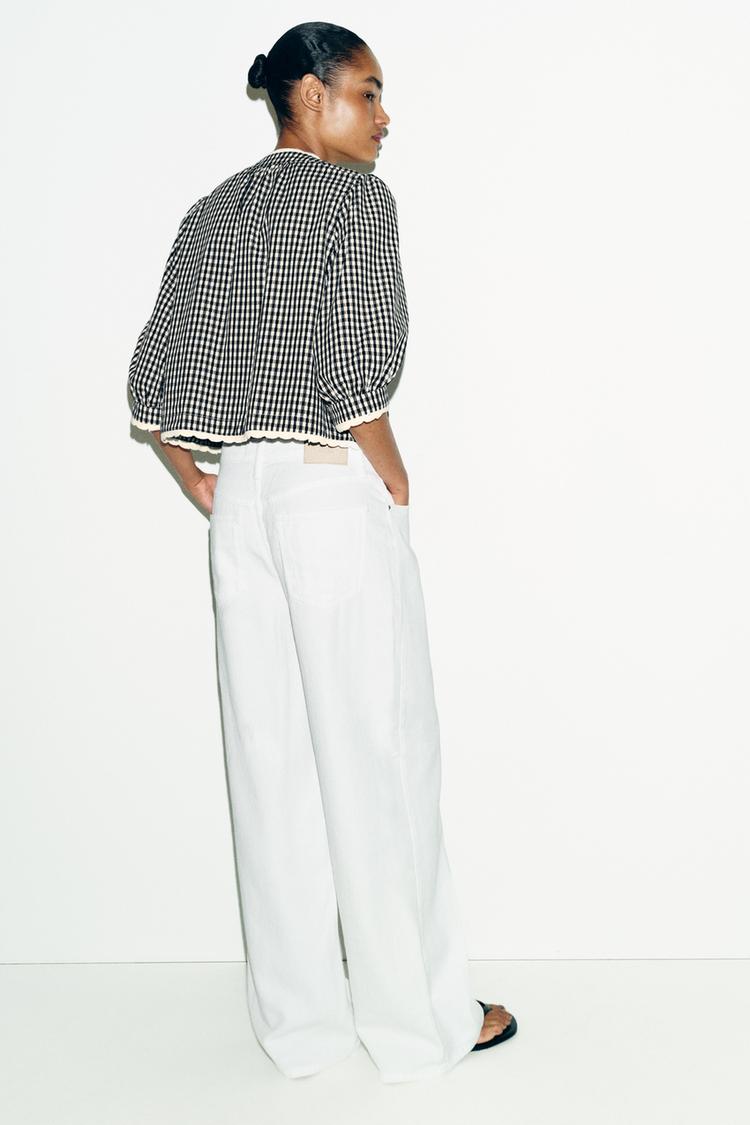 Crochet Gingham Check Jacket — ZW Collection