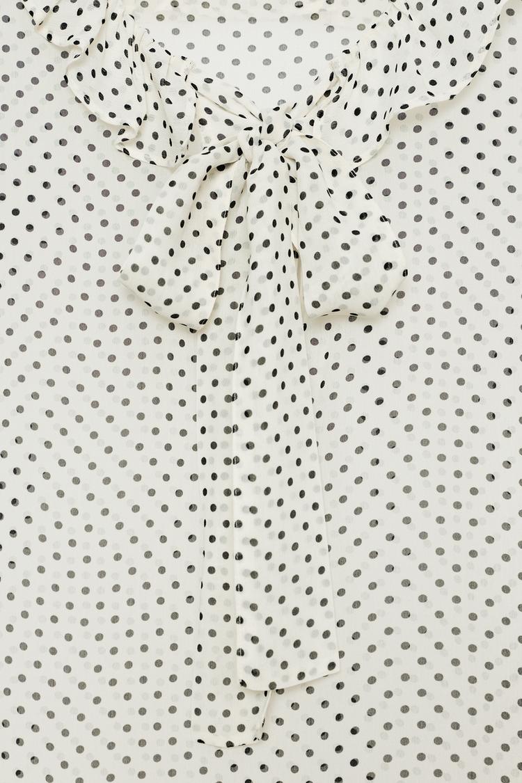 ZW COLLECTION POLKA DOT BLOUSE WITH TIES