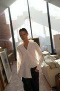 OVERSIZED LINEN BLEND LACE SHIRT